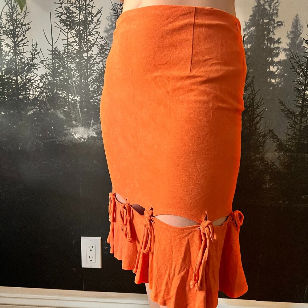 Vintage Fiona London Orange Skirt Size 2